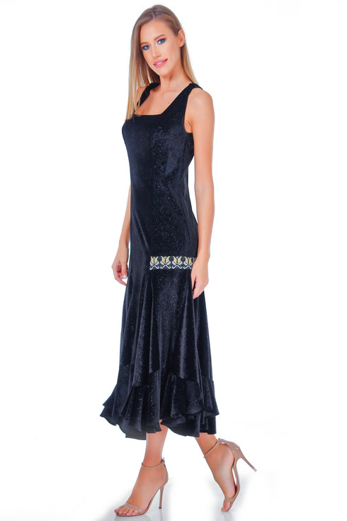 Rochie catifea cu broderie ID-6